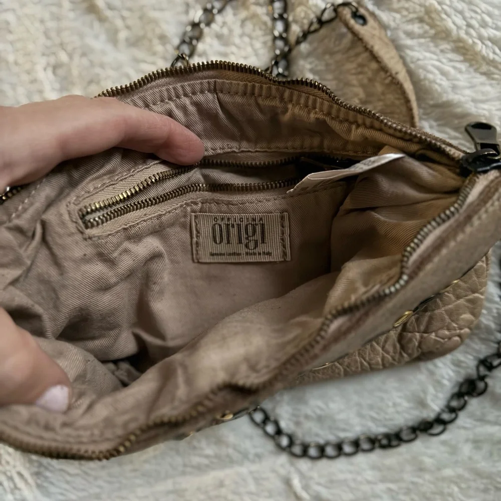 Origi Genuine Leather Crossbody Shoulder Bag Chain Strap Made in Italy P’elle - Picture 5 of 7